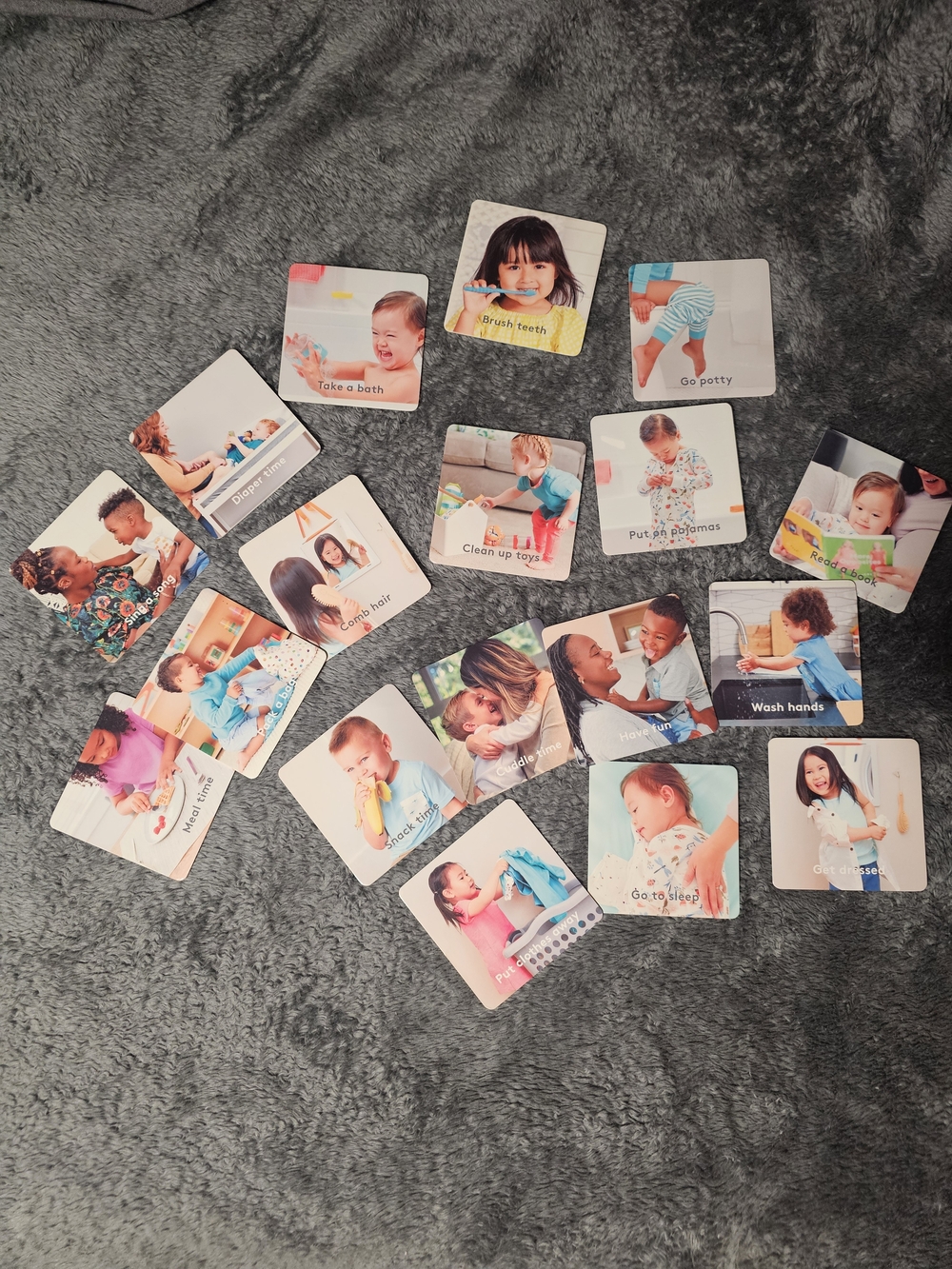 Daily Routine Picture Cards for Kids - Multi-Color Routine Flashcards